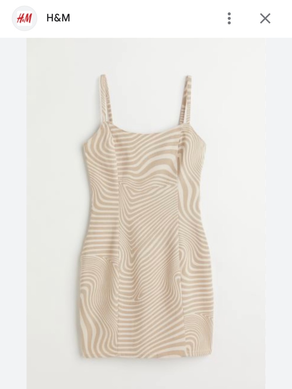 H&M Beige & White Swirl Mini Dress